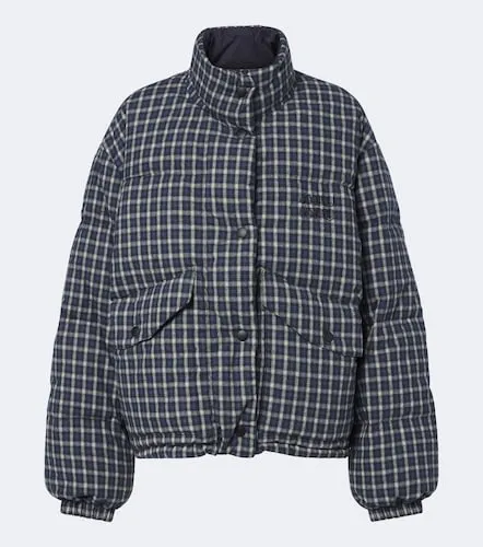 Chaqueta de plumas reversible de algodón a cuadros - Miu Miu - Modalova