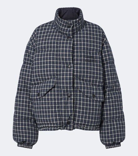 Reversible cotton flannel down jacket - Miu Miu - Modalova
