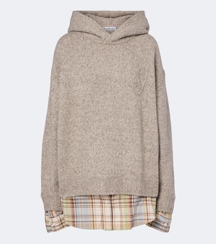 Layered alpaca, yak and wool-blend hoodie - Acne Studios - Modalova