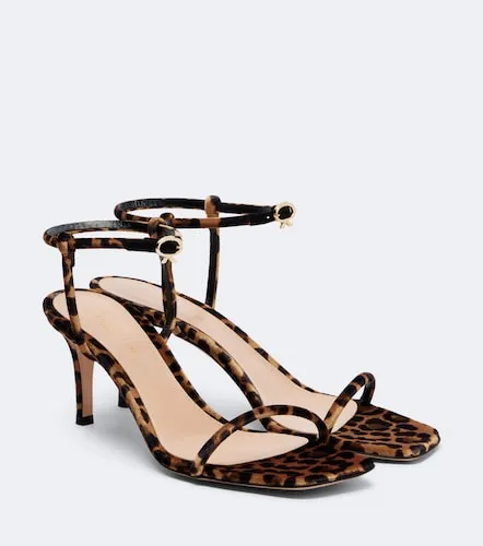Leopard print velvet sandals - Gianvito Rossi - Modalova