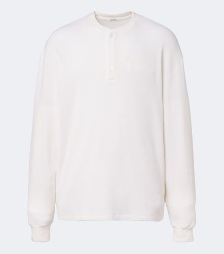 Waffle-knit cotton-blend Henley shirt - A.Presse - Modalova