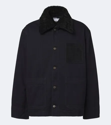 Shearling-trimmed denim jacket - Bottega Veneta - Modalova