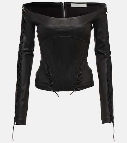 Hinge-seam leather bustier top - Dion Lee - Modalova