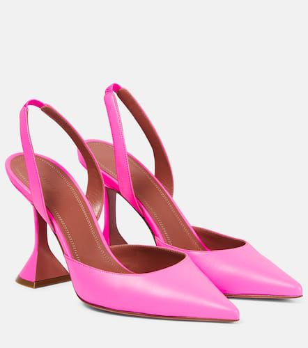 Holli Glass leather slingback pumps - Amina Muaddi - Modalova