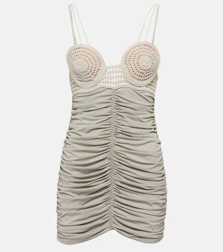 Ruched crochet and jersey minidress - Magda Butrym - Modalova