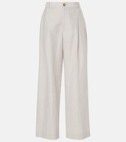 High-rise cotton-blend wide-leg pants - Vince - Modalova