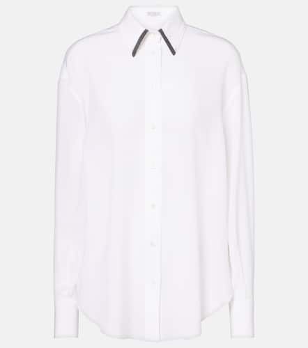 Monili silk satin shirt - Brunello Cucinelli - Modalova