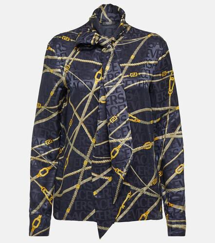 Greca Nautical tie-neck blouse - Versace - Modalova