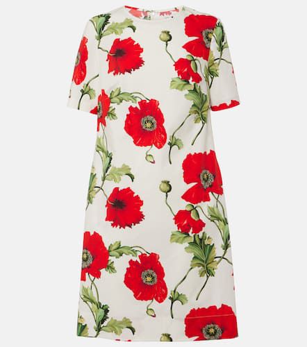 Floral cotton-blend minidress - Oscar de la Renta - Modalova