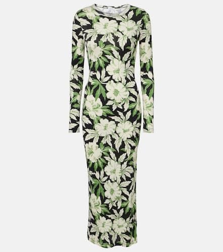 Trapeze silk and cotton midi dress - Loewe - Modalova