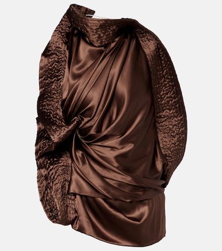 Asymmetric draped silk-blend satin top - Dries Van Noten - Modalova