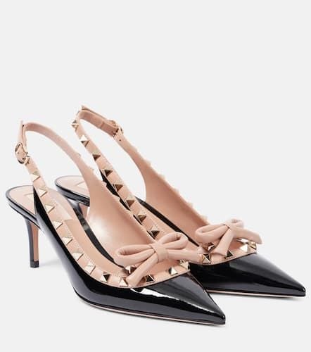 Rockstud 60 patent leather slingback pumps - Valentino Garavani - Modalova