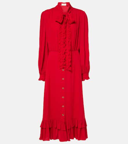 Ruffled silk georgette midi dress - Valentino - Modalova