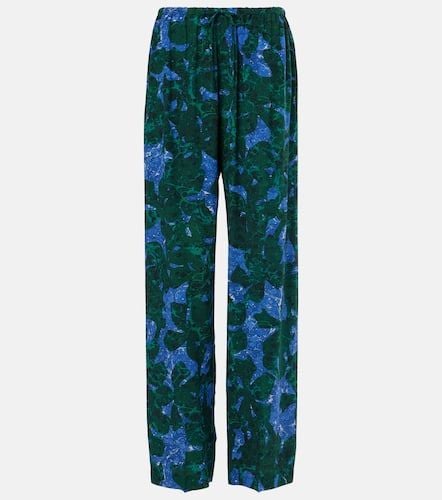 Pantalones rectos de crepé de china de seda - Dries Van Noten - Modalova