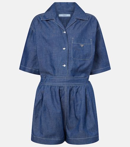 Mono de chambray de algodón y lino - Prada - Modalova
