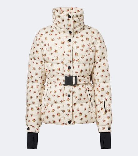 Floral belted down ski jacket - Moncler Grenoble - Modalova
