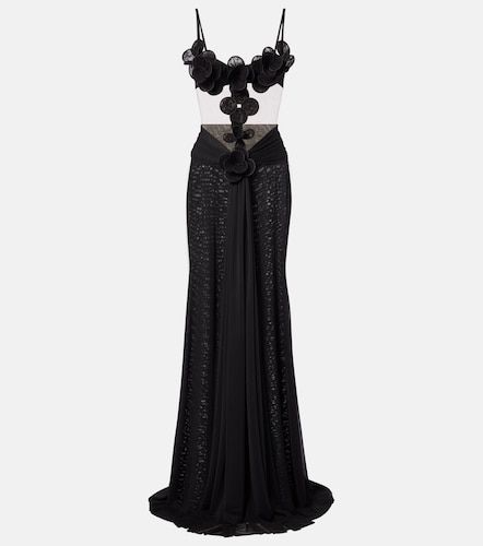 Abito lungo in mesh con cut-out - David Koma - Modalova