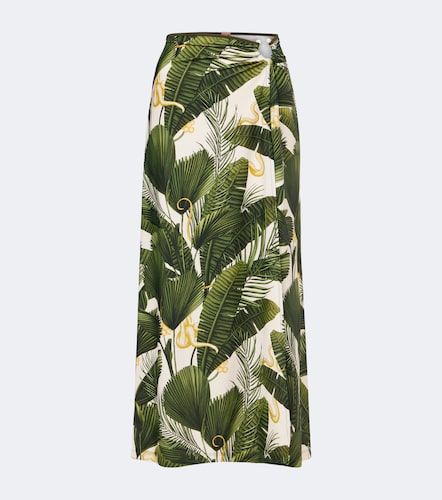 Falda midi estampada fruncida - Johanna Ortiz - Modalova