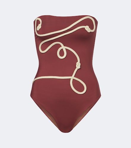 Embroidered strapless swimsuit - Johanna Ortiz - Modalova