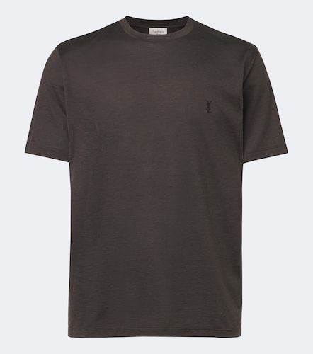 T-shirt Cassandre in seta e cotone - Saint Laurent - Modalova