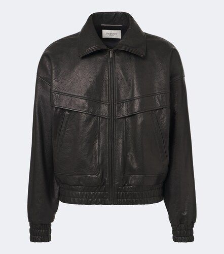 Leather blouson jacket - Saint Laurent - Modalova