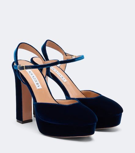 Plateau-Pumps Amira aus Samt - Aquazzura - Modalova