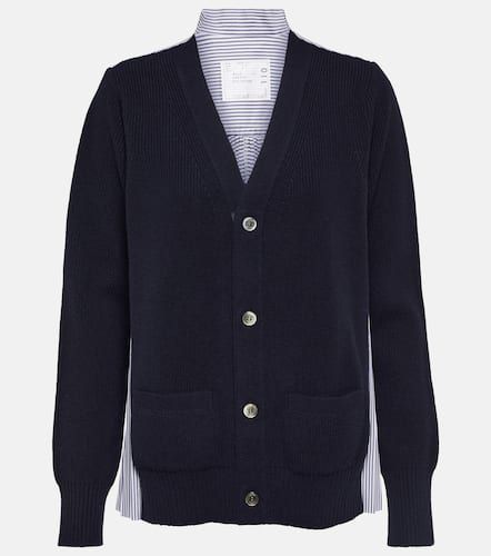 Wool and cotton poplin cardigan - Sacai - Modalova