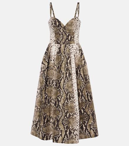 Snake-effect cotton-blend poplin gown - Oscar de la Renta - Modalova