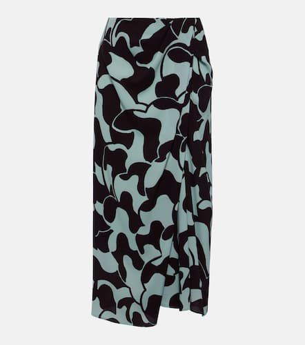 Draped printed crÃªpe midi skirt - Dries Van Noten - Modalova