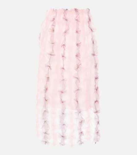 Fringed floral midi skirt - Susan Fang - Modalova