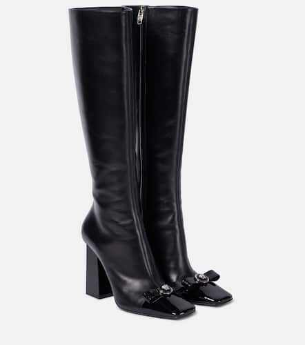 Botas altas de piel con Gianni Ribbon - Versace - Modalova
