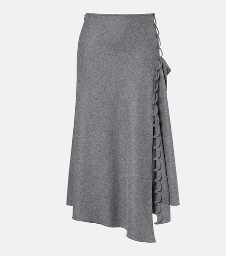 Jupe midi asymétrique en laine et cachemire - Victoria Beckham - Modalova