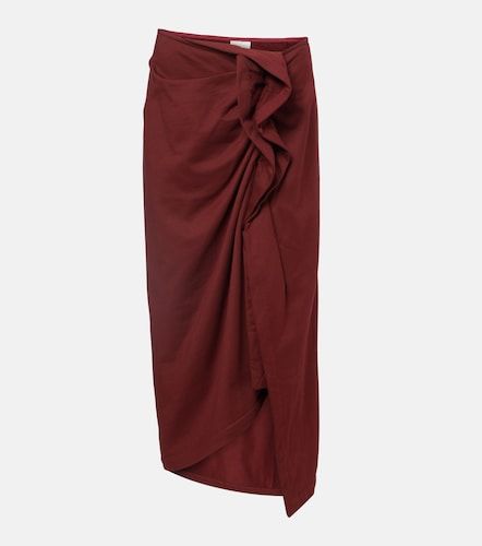 Falda midi de algodón con volantes - Dries Van Noten - Modalova