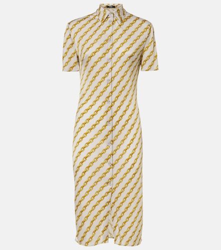 Abito chemisier Chain Stripe in raso - Versace - Modalova