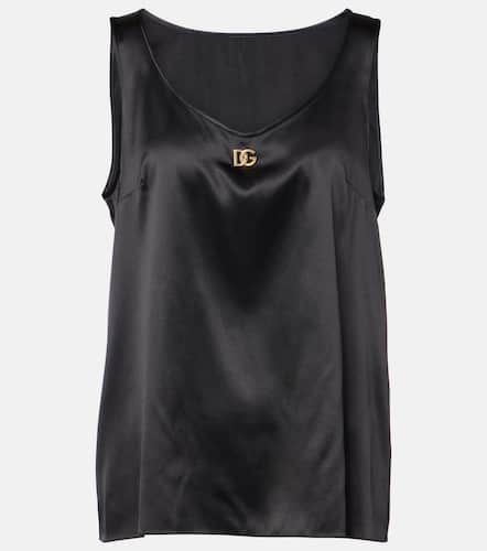 DG silk-blend satin tank top - Dolce&Gabbana - Modalova