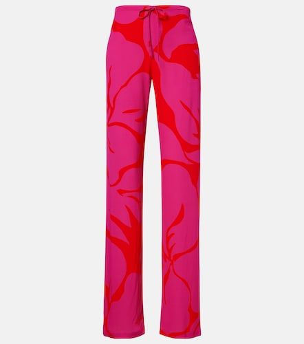 Pantaloni regular con stampa floreale - Dries Van Noten - Modalova