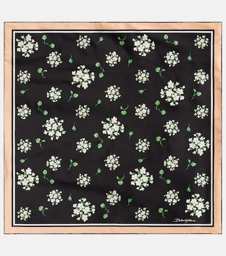 Pañuelo de sarga de seda floral - Dolce&Gabbana - Modalova