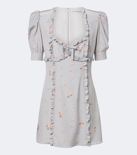 Floral silk crepe de chine minidress - Alessandra Rich - Modalova