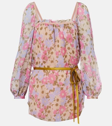 Blusa de georgette de seda floral - Valentino Garavani - Modalova