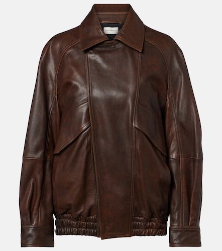 Rafe leather bomber jacket - Nour Hammour - Modalova
