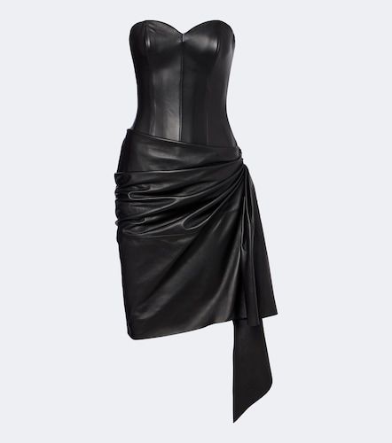 Vestido corsé de piel drapeado - Alex Perry - Modalova