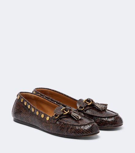 Faxel snake-effect studded leather loafers - Isabel Marant - Modalova