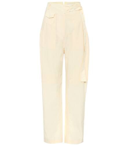 High-rise straight cotton pants - LOW CLASSIC - Modalova