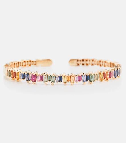 Rainbow Fireworks 18kt gold cuff bracelet with sapphires - Suzanne Kalan - Modalova