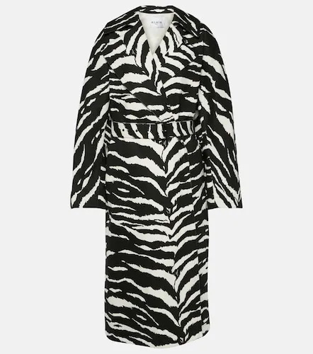 Alaia Zebra-print denim trench coat - Alaia - Modalova