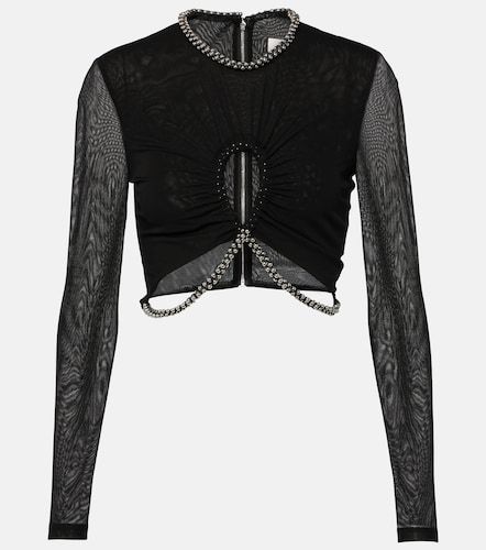 Crop top de jersey adornado con aberturas - Dion Lee - Modalova