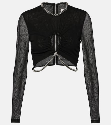 Embellished cutout jersey crop top - Dion Lee - Modalova