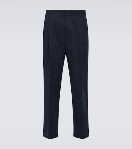 Pleated cotton-blend straight pants - Dries Van Noten - Modalova