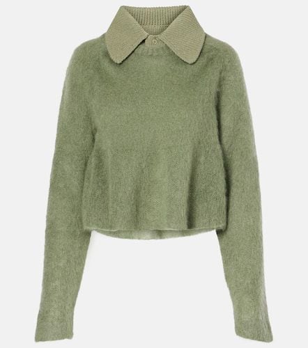 Peplum mohair-blend polo sweater - Loewe - Modalova