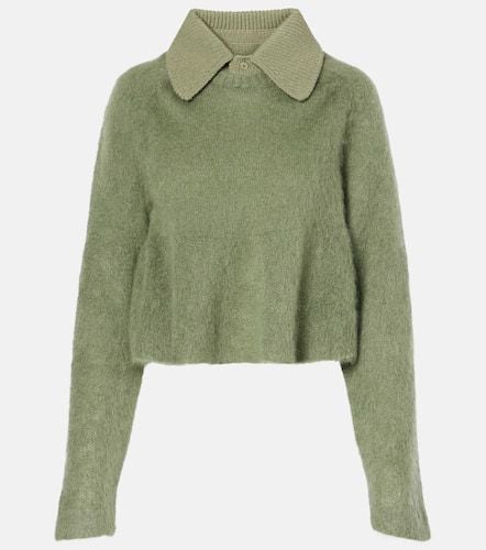 Peplum mohair-blend polo sweater - Loewe - Modalova